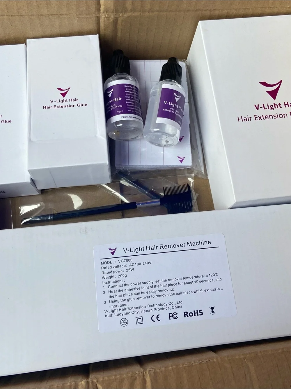 V Light Hair Extension Kit for 100% Human Hair with clear Glue Set V LIGHT Hair